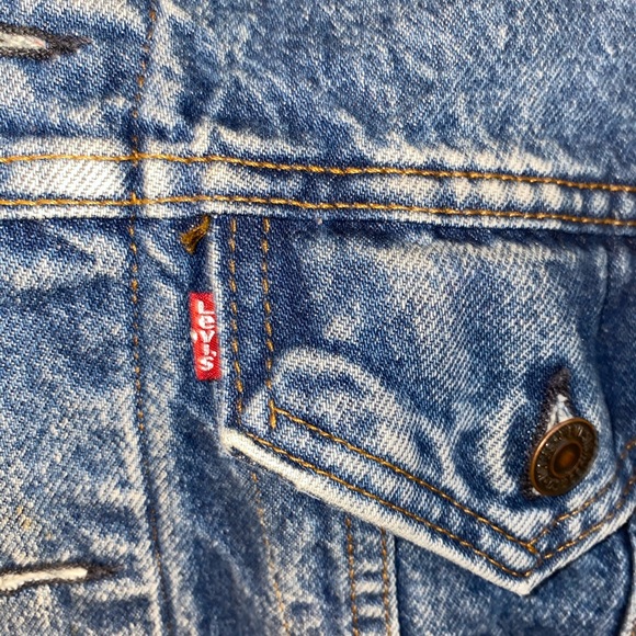 Vintage Levi Jean Jacket buffalo plaid - Picture 4 of 5